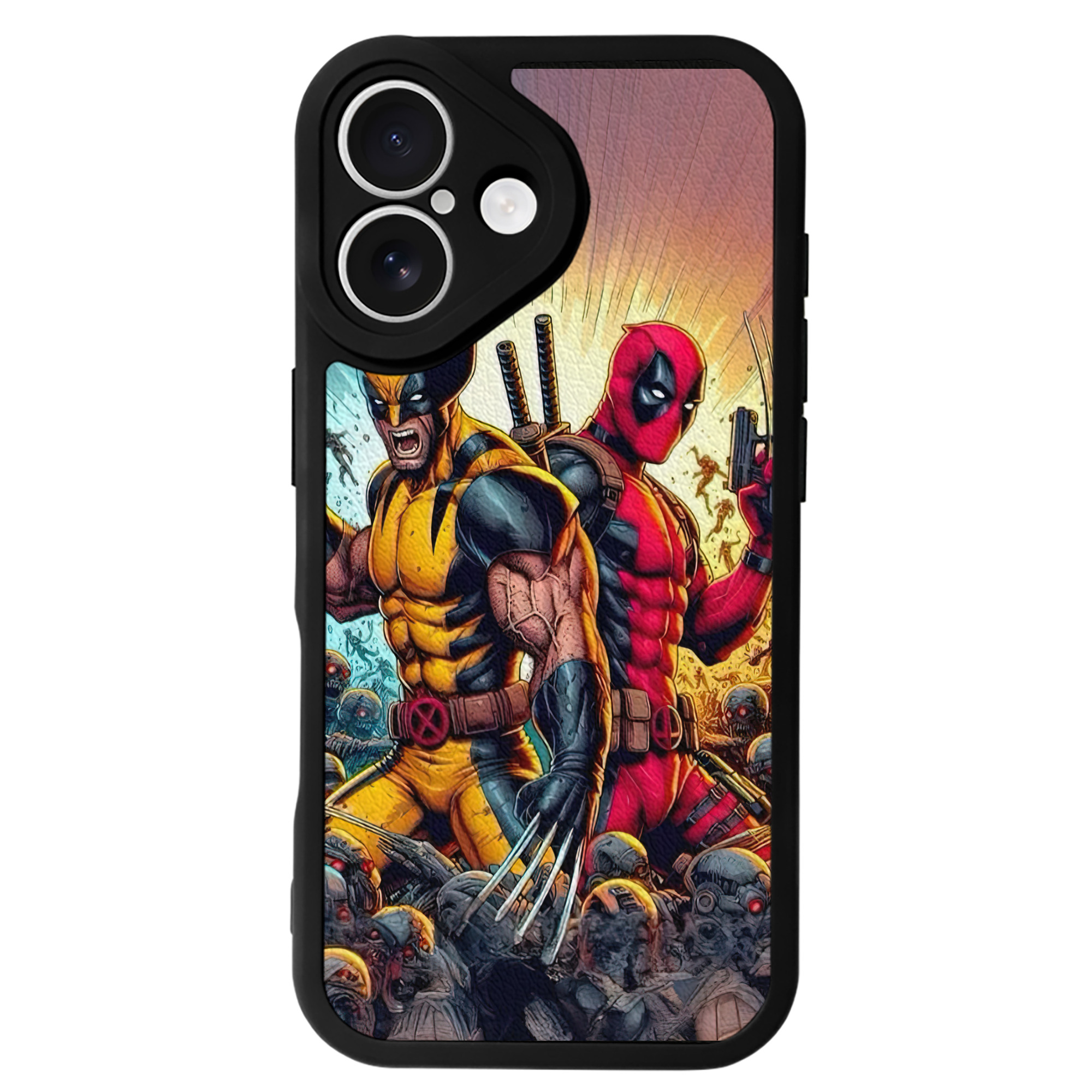 （画像用） Deadpool デッドプール 【iPhone 16シリーズ対応】シリコンスマホケース（レザー調） 材質：シリコン
